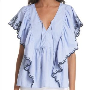 Kate Spade Daisy Embroidery Top